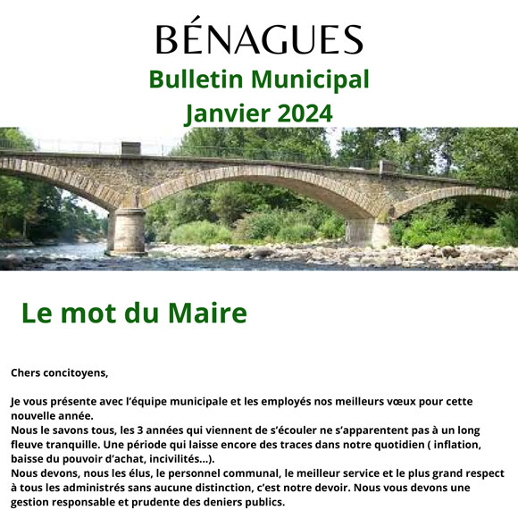 Bulletin Municipal Bénagues